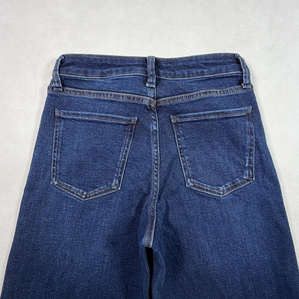 Quince Organic Cotton High Rise Wide Leg Jeans Dark Wash Womens Size 25 CZRY001 - Picture 9 of 11